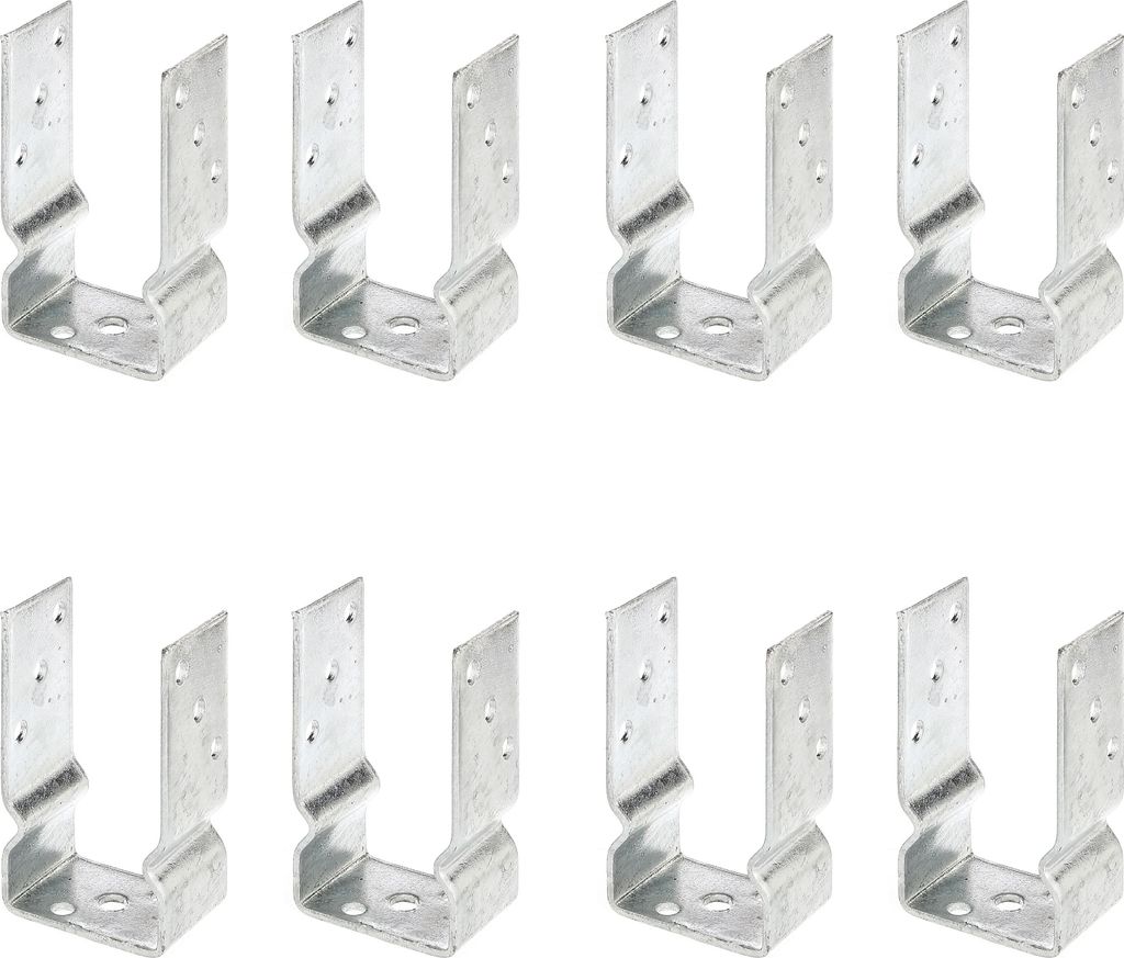 Alberts 8 x U-Pfostenträger, 81x150 mm, feuerverzinkt, zum Aufschrauben, Tiefe 60 mm