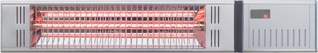 Heizlampe Terrassenlampe 54,7 x 12,7 x 9 cm PEGASUS Silber Wandmontage elektrisch Wärme für Terrasse Garten Heizstrahler Terrassenstrahler