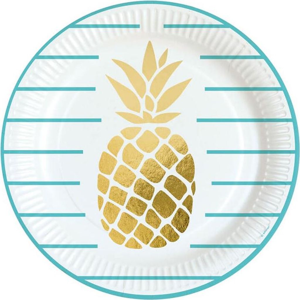 Amscan 9903307, Karton, Weiß, 3 Jahr(e), Unisex, Pineapple Vibes, Nicht für Kinder unter 36 Monaten geeignet