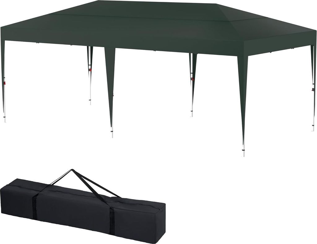 YUENFONG Pavillon Partyzelt 3x6m Metall Faltpavillon Faltbar Gartenpavillon Wasserdicht Stabil Gartenzelt Pergola für Party, Marktstand, Garten Ou...