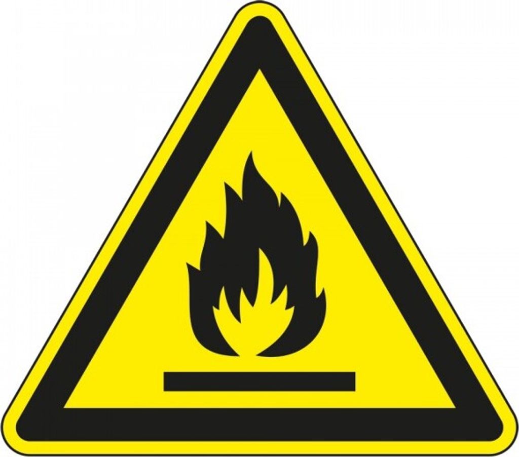 Dreifke Schild I Warnschild Warnung vor feuergefährlichen Stoffen, Aluminium...