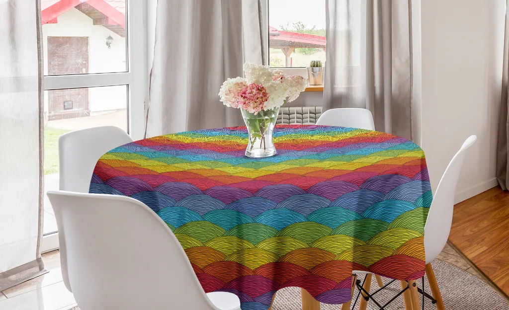Tovaglia Astratta Seigaiha 150 cm ABAKUHAUS - Design Rainbow Waves