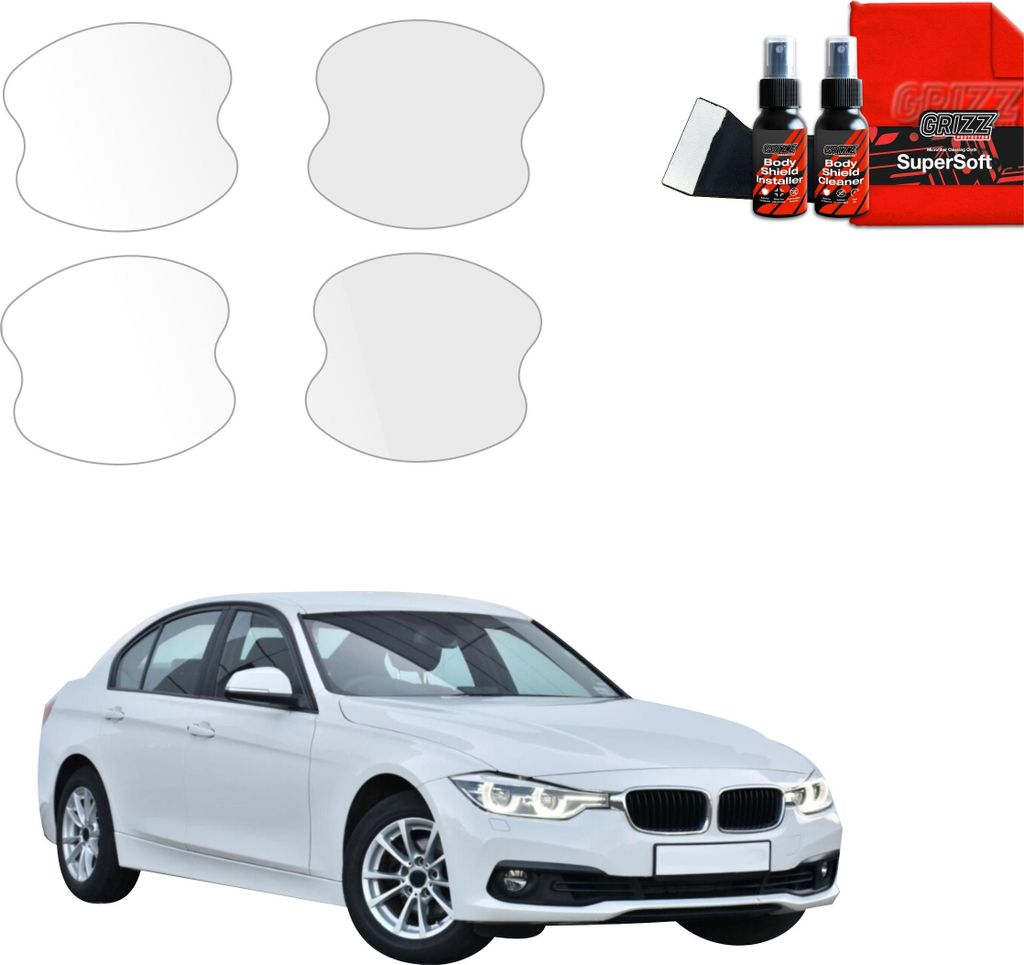 4in1 Schutzfolie für Türgriffmulden - BMW 3 F30 Sedan LCI (2015-2018) Grizz Protector
