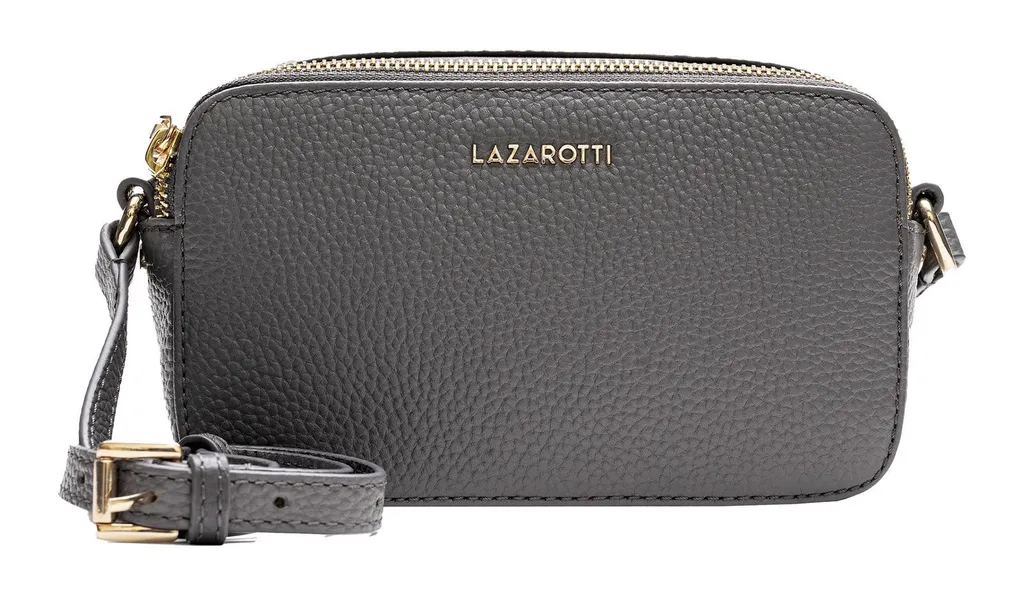 Sac à épaule bandoulière Lazarotti Bologna en cuir gris véritable chic
