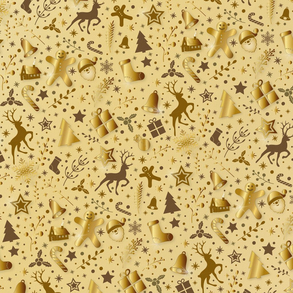 Geschenkpapier Weihnachten Gold Natura 50 Bogen 84 x 59 cm, Öko Recycling-Papier gedruckt, Weihnachtsgeschenkpapier Weihnachtspapier