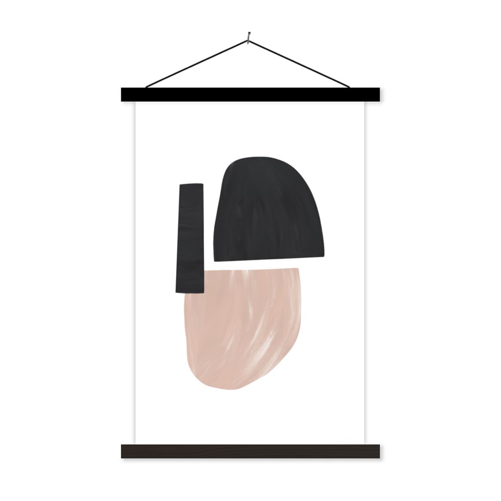 MuchoWow Textilposter Abstrakt - Minimalismus - Pastell 40x60 cm mit schwarzem Rahmen - Wanddekorationen
