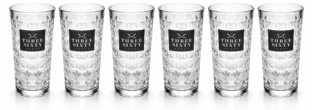 Three Sixty Vodka Longdrinkgläser 6er Set 0,3L geeicht - Produktbild 