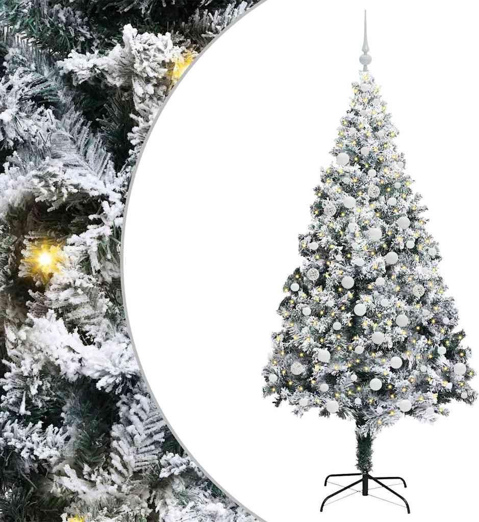 vidaXL Künstlicher Weihnachtsbaum mit 300 LEDs mit Ständer Weiß 180 cm
