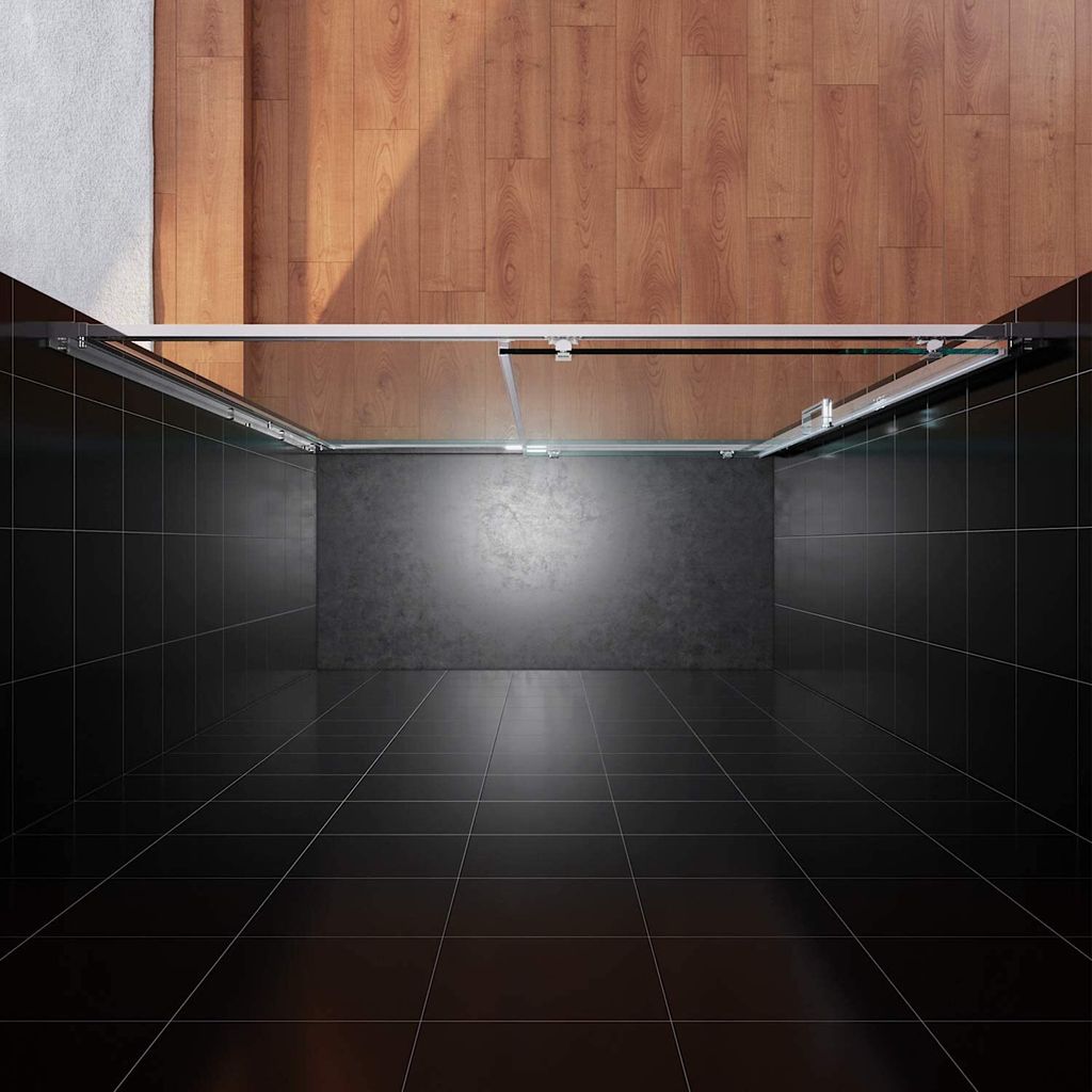 VidaXL Schiebetu00fcr Schwarz 90x205 Cm Hartglas Und Aluminium