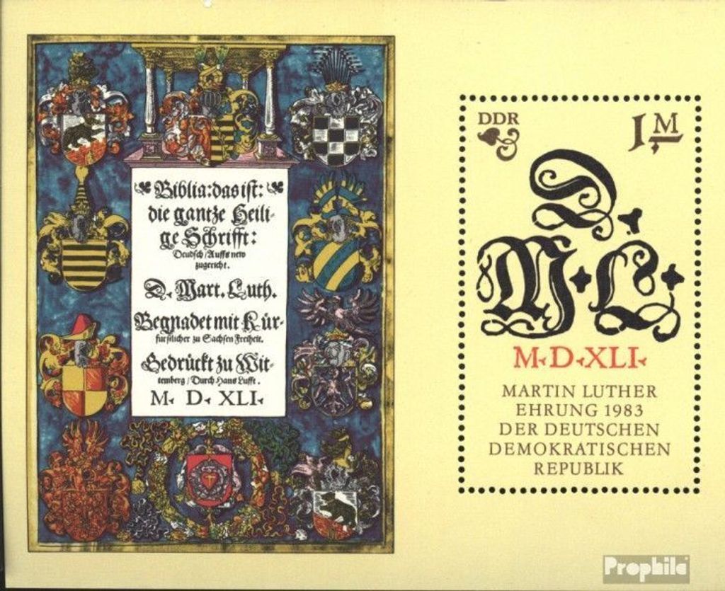 Briefmarken DDR 1983 Mi Block73 (kompl.Ausgabe) gestempelt 500.Geburtstag von Luther (II) / Bl.73