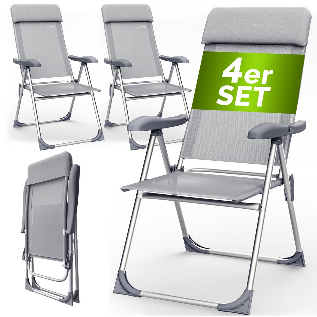 CASARIA® Gartenstühle 4er Set Klappbar 7-fach Verstellbar Produktbild 
