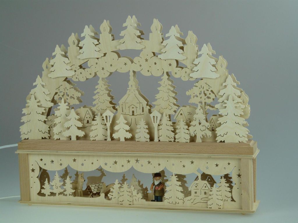 Original Erzgebirgischer Marken Schwibbogen Lichterbogen 50 x 43 cm K50-2_374