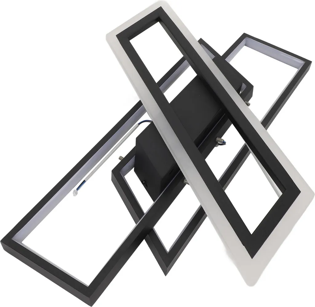 Plafonnier LED variable avec télécommande et mémoire, design rectangle noir - 6