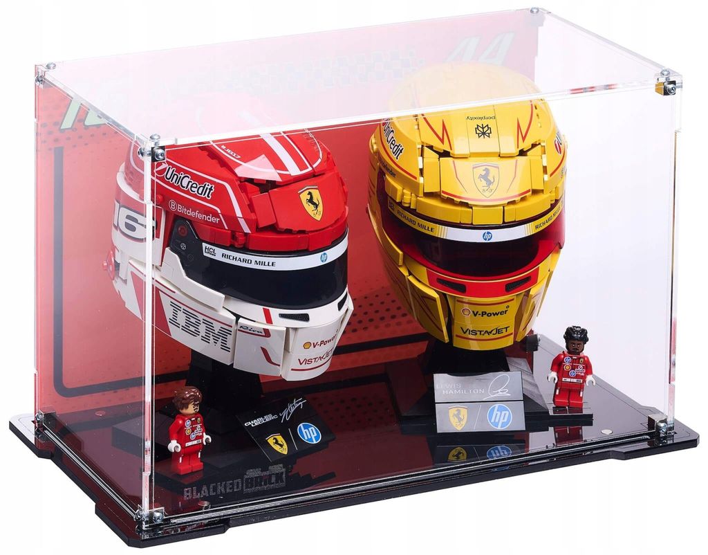 Vetrina nera per LEGO® 43022, 43014 – Caschi HP Leclerc e Immagine del prodotto 
