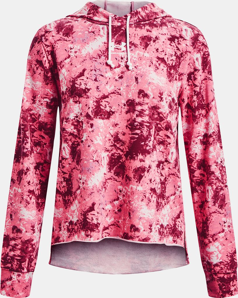 Rival Terry Print Hoodie-PNK-Under Armour-XL