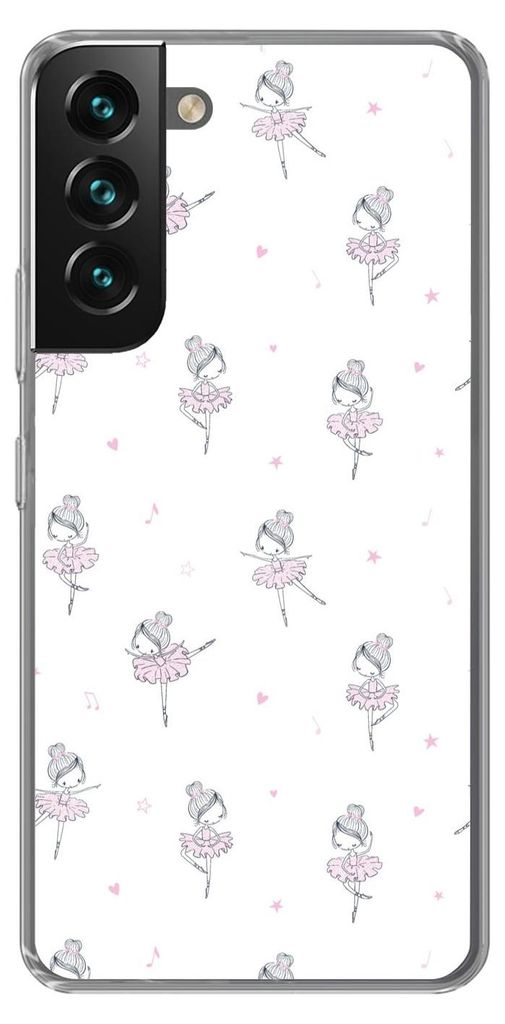 MuchoWow Handyhülle Schutzhülle Hülle für Telefoonhoesje Samsung Galaxy S22 Plus Mädchen - Ballett - Rosa - Muster - Mädchen - Kinder - Kin...