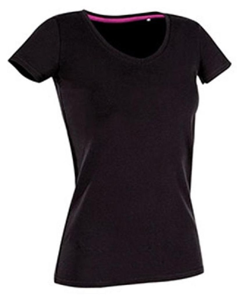 Stedman Damen T-Shirt Claire mit V-Ausschnitt LT831 (L) (Schwarz)