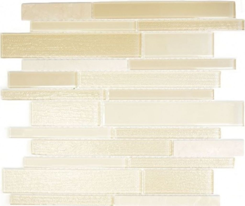 Mosaikfliese Transluzent beige Verbund Glasmosaik Crystal Stein beige MOS67-GV14