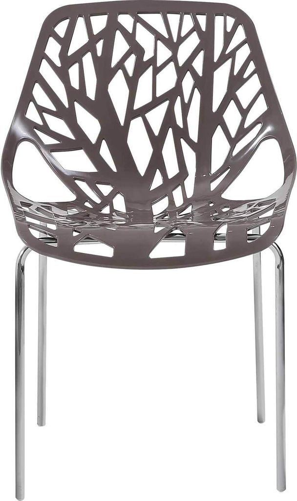 Makika Retro Stuhl Design-Stuhl - CALUNA 4er Set in Grau Produktbild 3