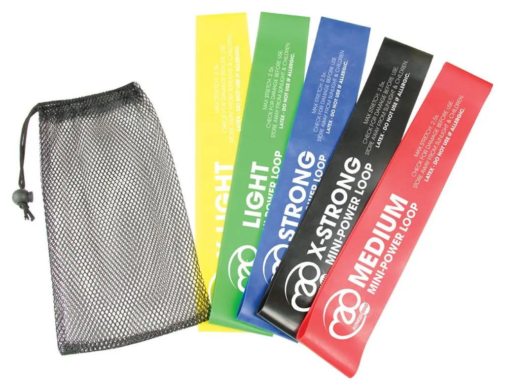 Set 5 Bandes Résistance Latex Fitness-Mad : Mini Loop pour Renforcement Musculaire