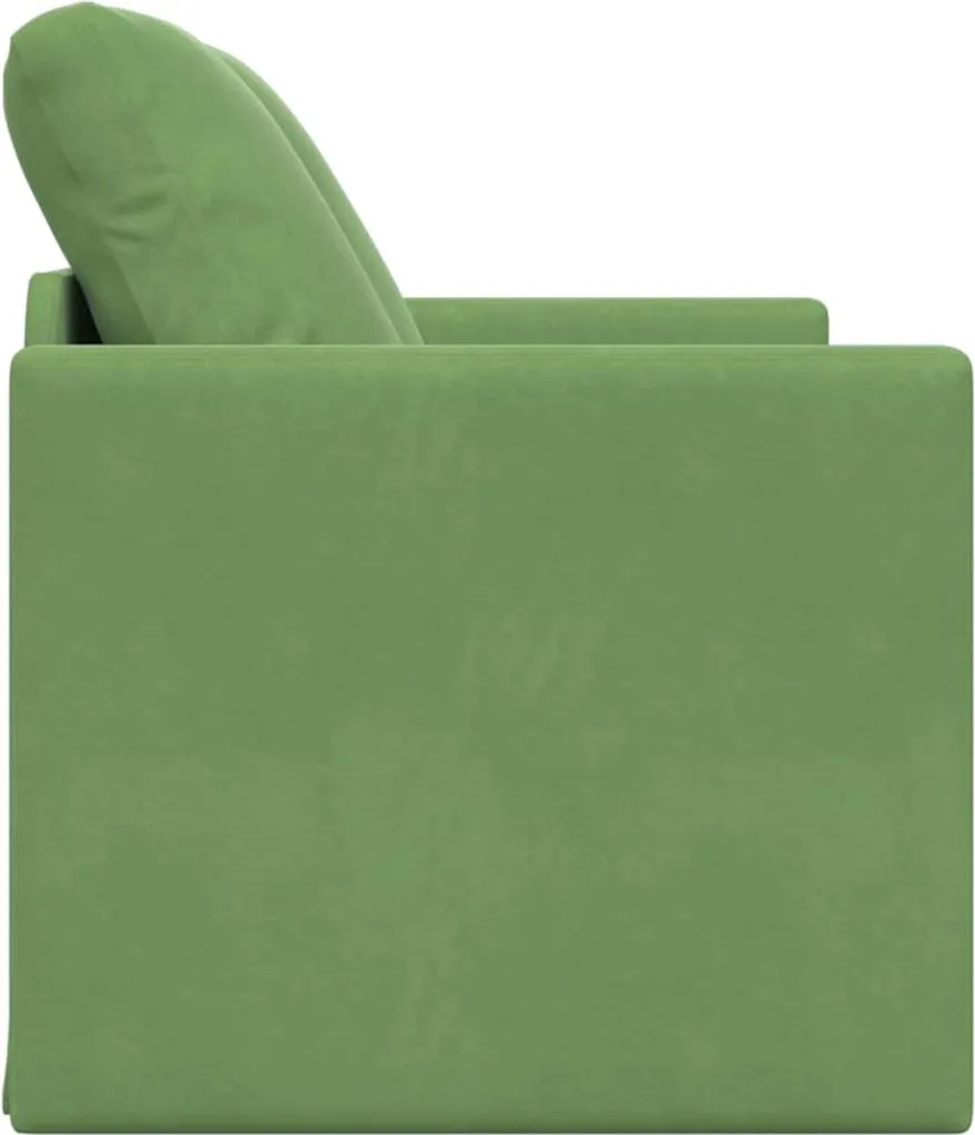 Lit d'appoint confortable et canapé velours vert clair gain de place