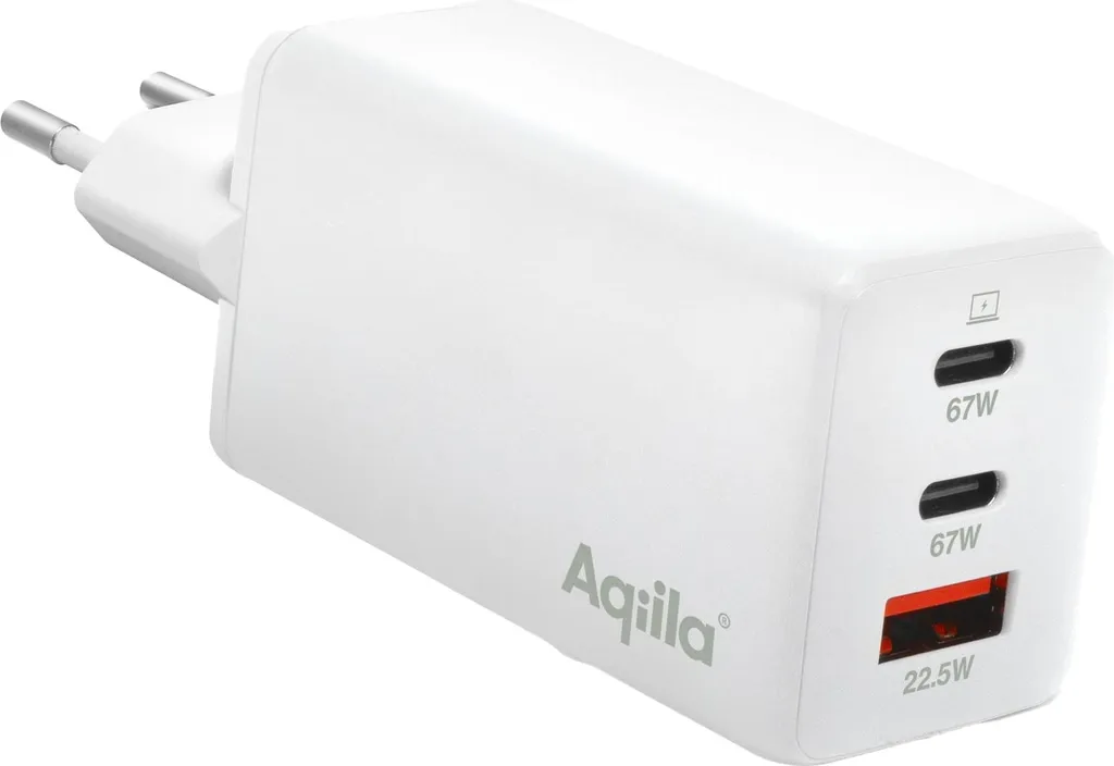 Chargeur Aqiila AQWCW3PBI65W911 Chargebird W3 67W Blanc Triple Port USB