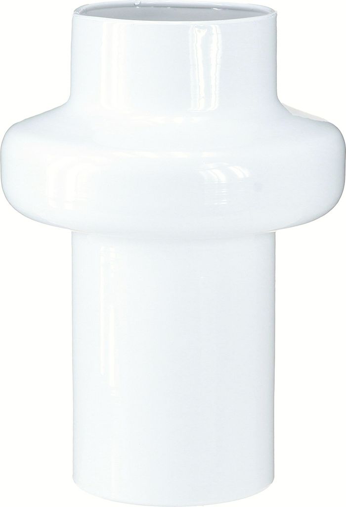 Deko Vase Metall Cremeweiß Modern Ø16,5cm H23,5cm