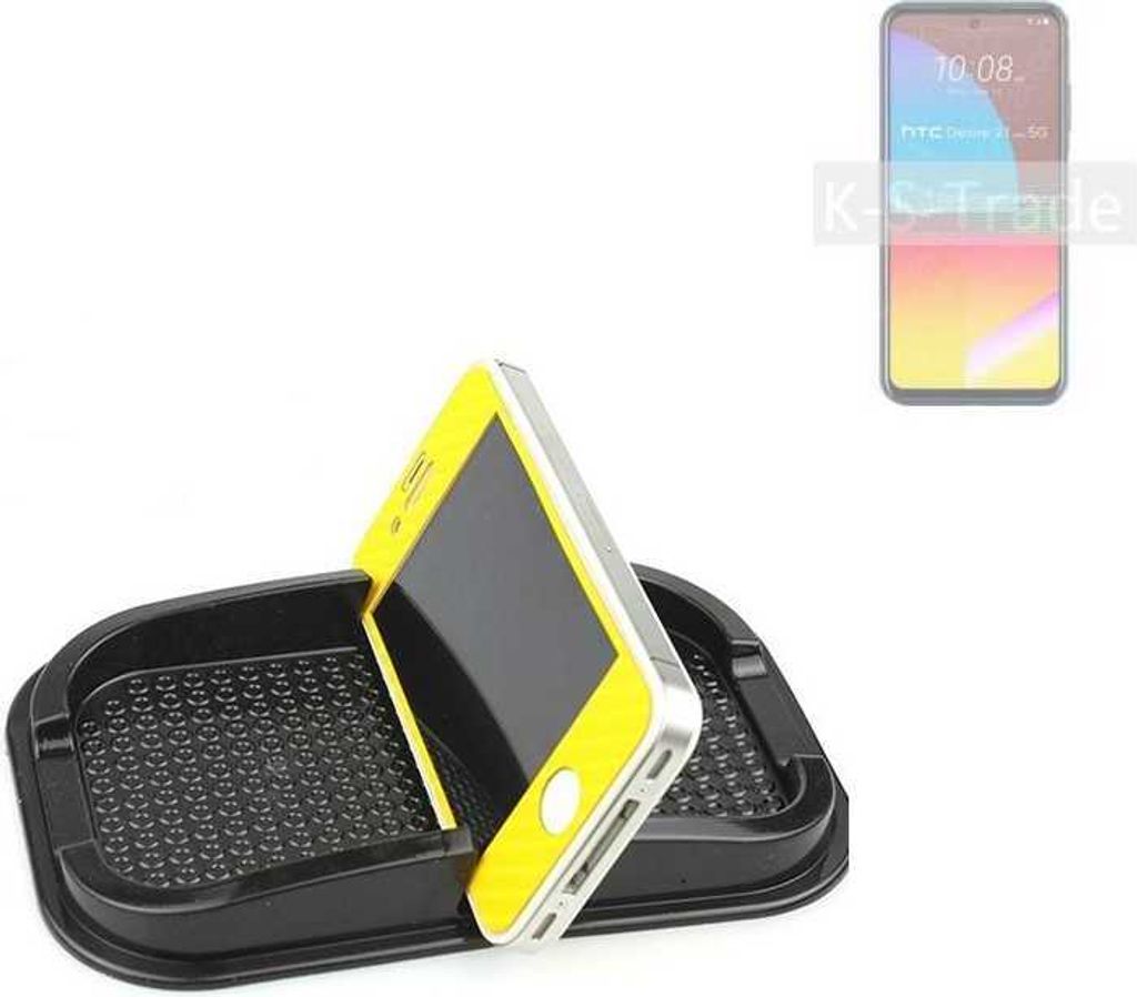 K-S-Trade Auto Anti Rutsch Matte Smartphone-Halter kompatibel mit HTC Desire 21 Pro Haft Pad Armaturenbrett Handy-Halterung Silikon
