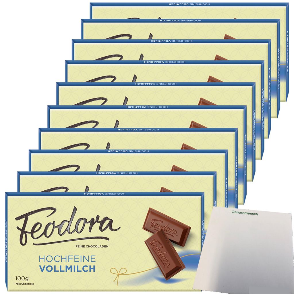 Feodora Hochfeine Vollmilch Schokolade VPE (10x100g Tafel) Produktbild 