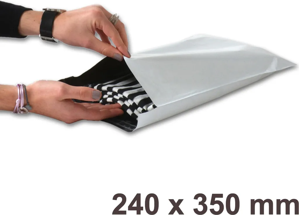 500 Enveloppes plastiques blanches fb03 opaques - Format 240x350 mm