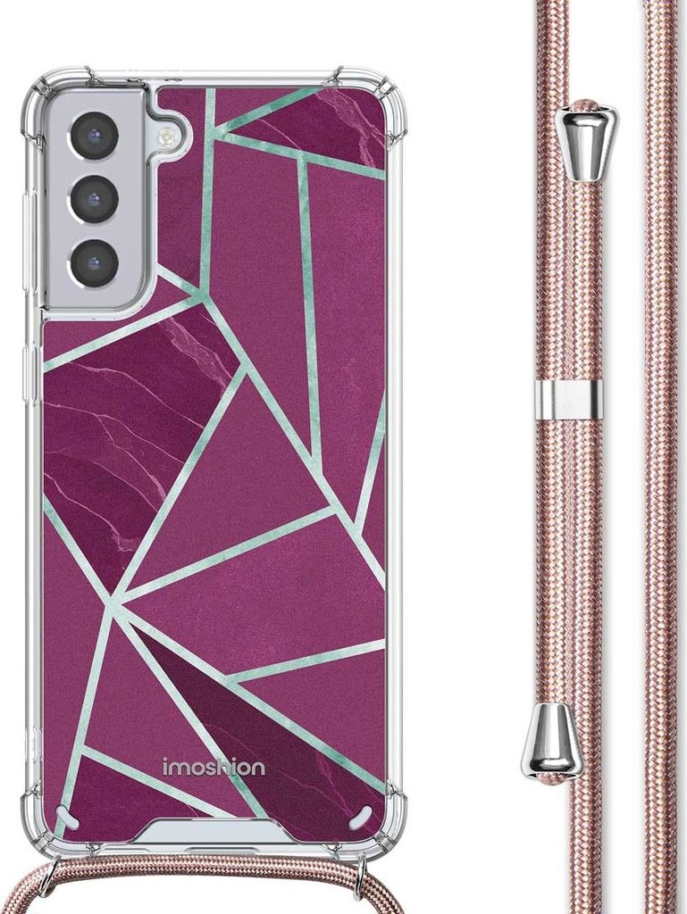 imoshion Design Hülle mit Band Samsung Galaxy S21 - Bordeaux Graphic