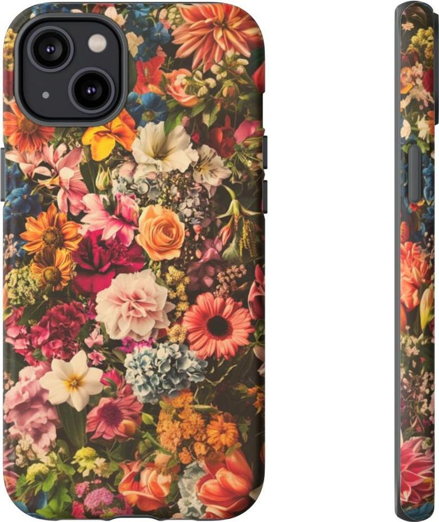 Buntes Blumenmuster – Handyhülle Kompatibel mit iPhone 14 Plus
