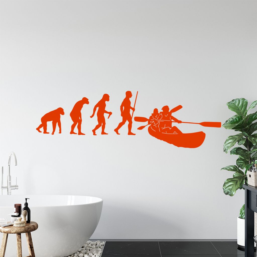 Kanu Kajak Evolution Wandtattoo Wandaufkleber Wall Sticker - Dekoration, Küche, Wohnzimmer, Schlafzimmer, Badezimmer