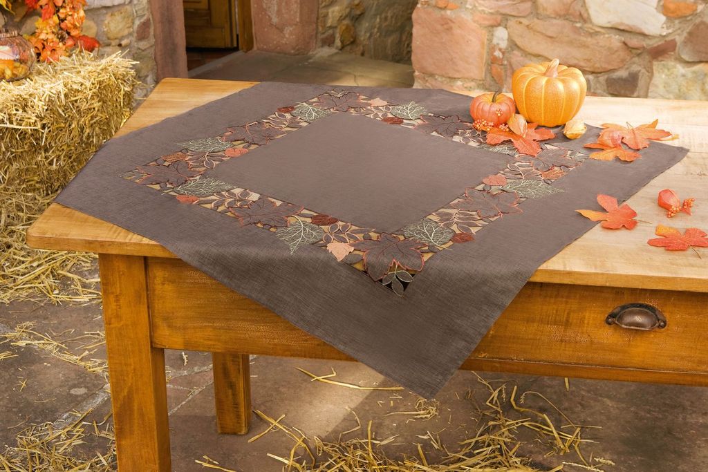 Tischdecke "Herbstlaub", braun