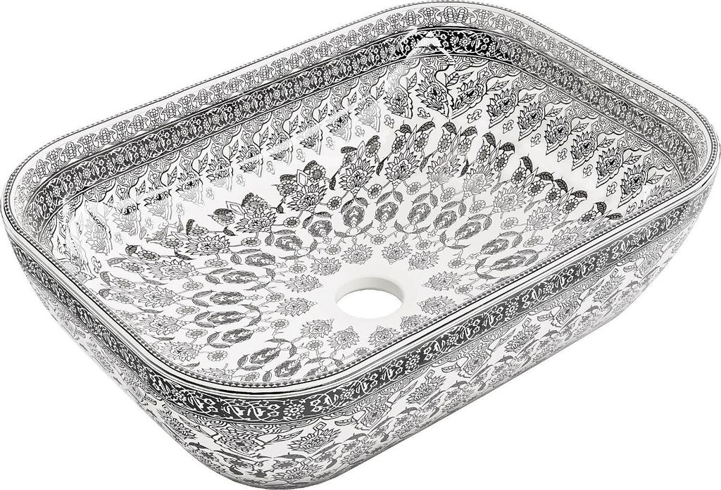 Mexen Rita Aufsatzwaschbecken 45 x 32 cm, weiß/schwarz - Produktbild 