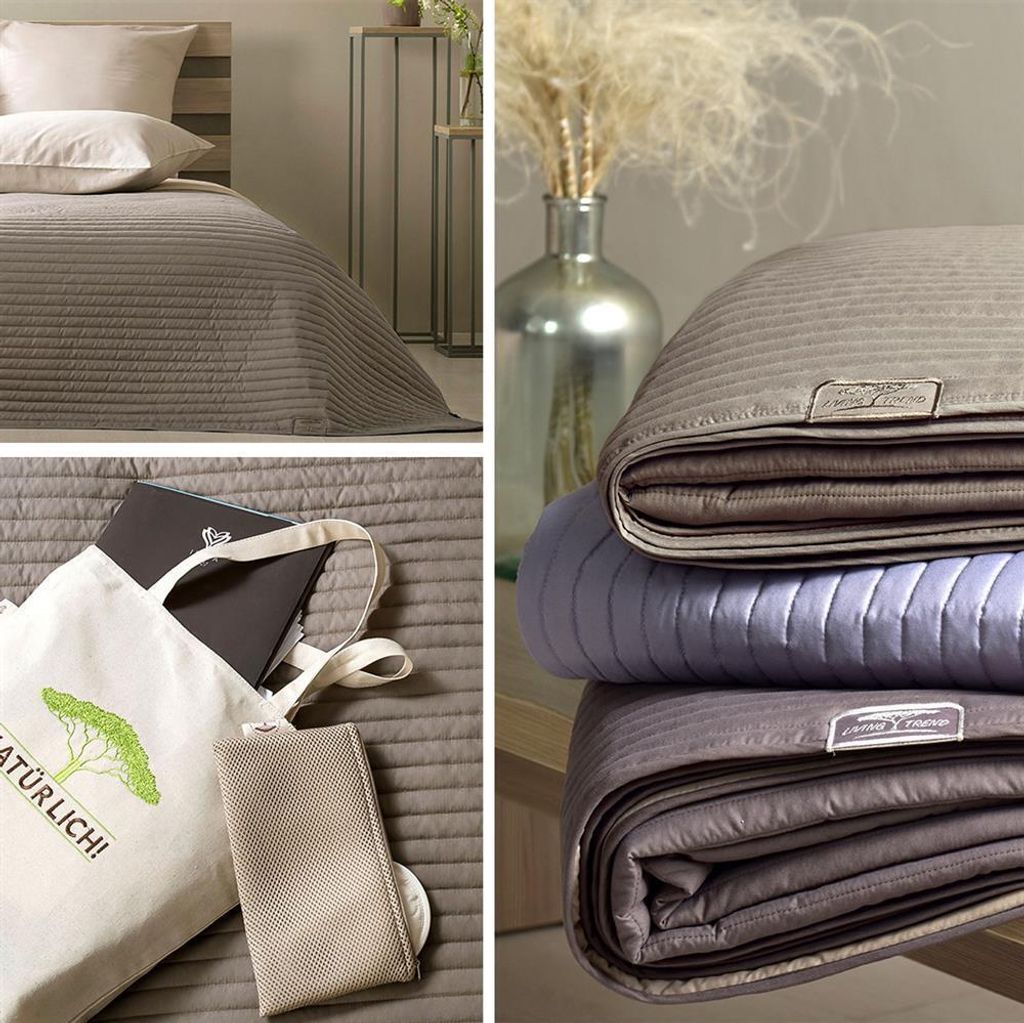 Wende-Tagesdecke Living Trend 240x220 Taupe von Sei Design Produktbild 7