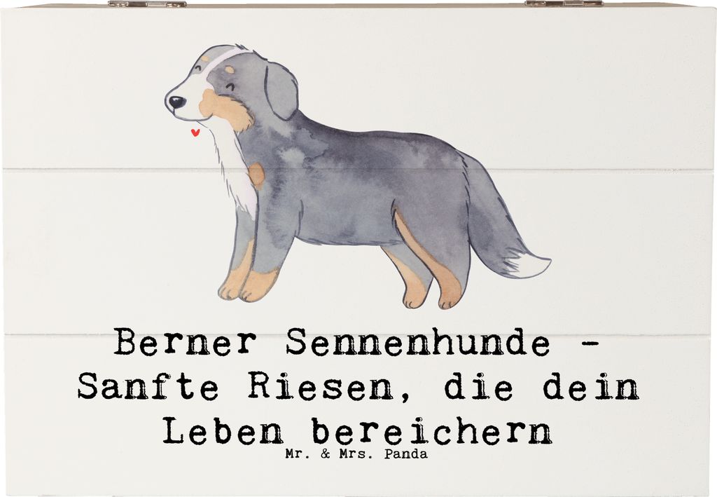 Mr. & Mrs. Panda Box Berner Sennenhund Freude 22 x 15 cm - Weiß - Geschenk, Hunderassen Beschreibung, Spaziergänge mit Hund, fotobox, treue Begle...
