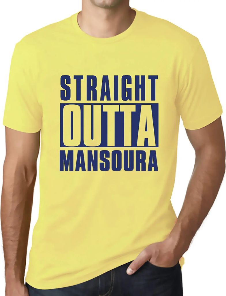 Herren Grafik T-Shirt Direkt aus Mansoura – Straight Outta Mansoura – Öko-Verantwortlich Vintage Jahrgang Kurzarm Lustige Druck Geburtstag Ges...