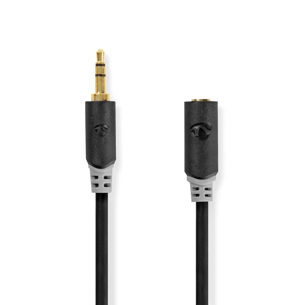 Cavo Audio Jack 3.5mm 1m Antracite | Estensione Premium Placcata Oro