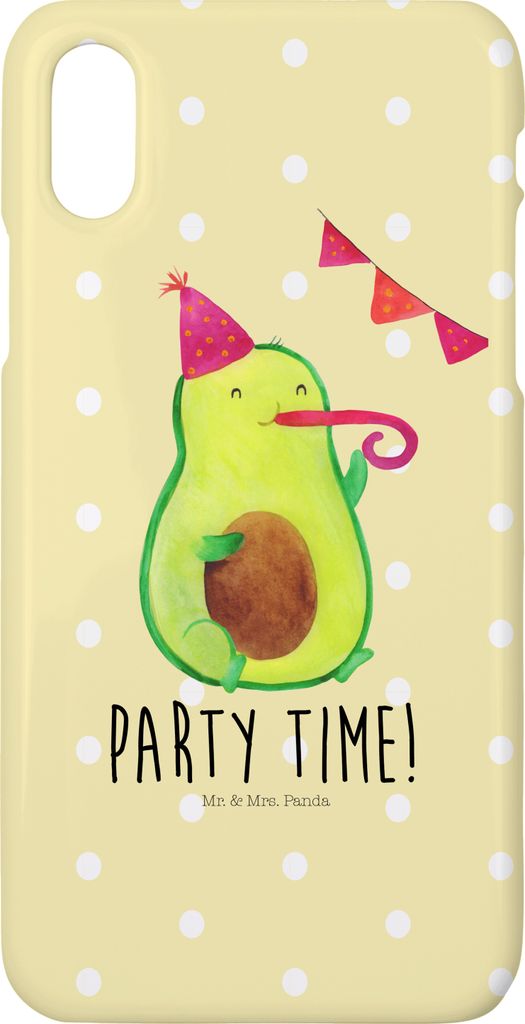 Mr. & Mrs. Panda Iphone 10 Handyhülle Avocado Party Zeit - Gelb Pastell - Geschenk, Handy, Geburtstag, Schulabschluss, Hülle, X, Cover, Happy Bir...