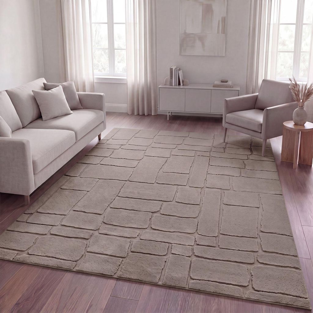 TT Home Wohnzimmer Teppich Schlafzimmer Hochflor Waschbar Produktbild 