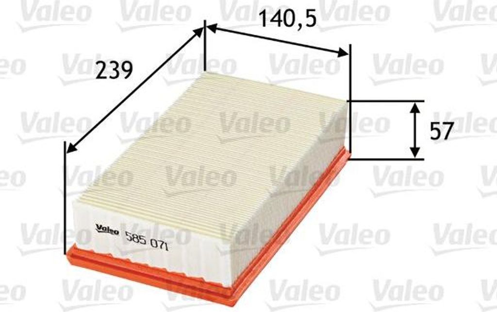 VALEO 585071 Luftfilter OE 1444EC kompatibel mit Berlingo, C-Elysee, C2, C3, Cube, Juke, Micra, Note, NV200, Tiida, 1007, 301, Partner, Clio, Modus