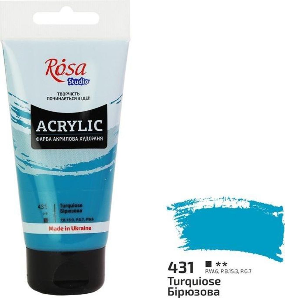 Farba akrylowa turquoise blue 431 o pojemności 75 ml
