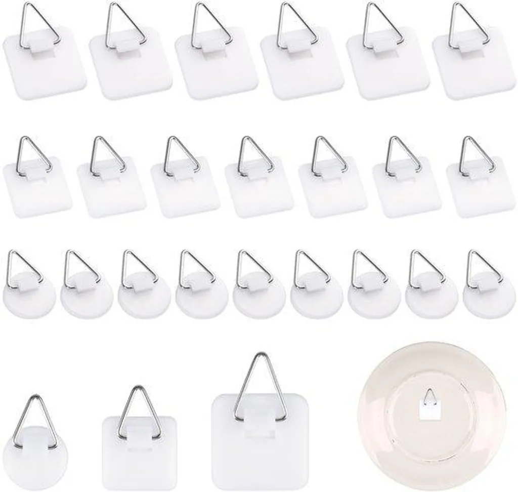Supports autocollants pour photos - Lot de 30 fixations cadres blancs