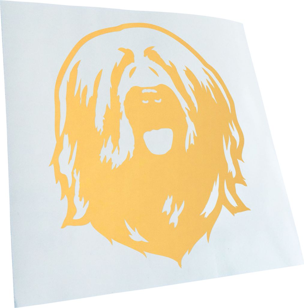 Kiwistar - Autoaufkleber - Briard Hund - Creme - 60x50cm - Aufkleber für Auto, Laptop, Fahrrad, LKW, Motorrad mehrfarbig JDM Decal Racing
