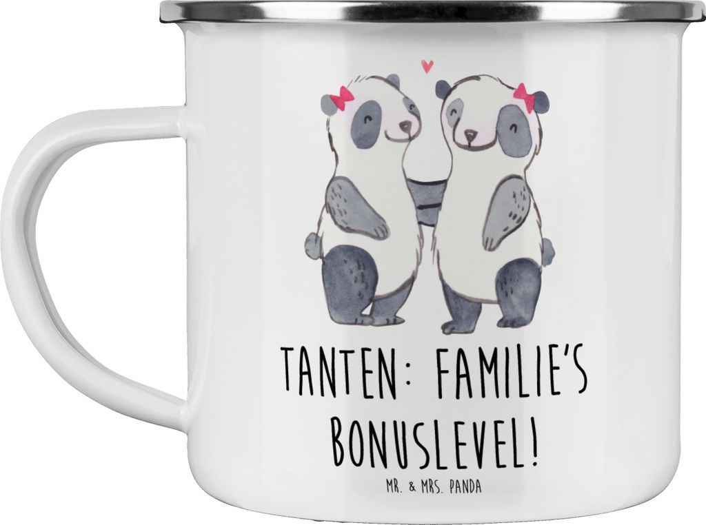 Mr. & Mrs. Panda Teebecher Tante Bonuslevel - Weiß - Geschenk, Nichte, Jubiläen, Outdoor Becher, emotional, Anekdoten, Pott, eigenartig, Lustig, ...