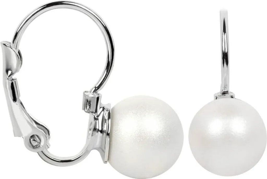 Boucles d'oreilles perles blanches pour mariage - Bijou cérémonie chic