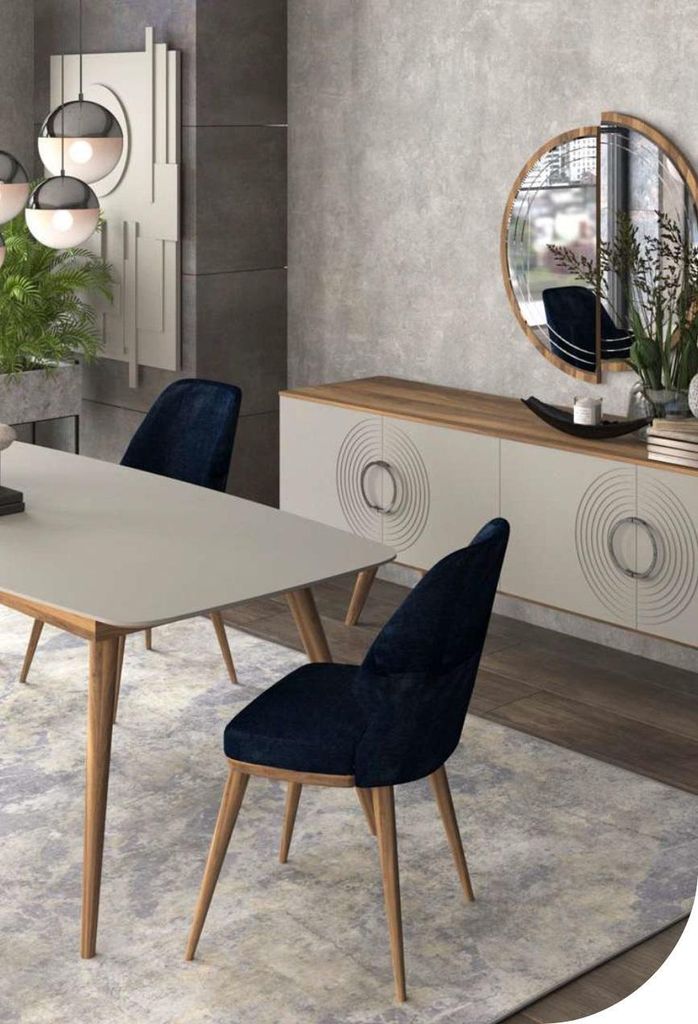 Blauer Esszimmerstuhl Luxus Moderne Küchenmöbel Designer Produktbild 