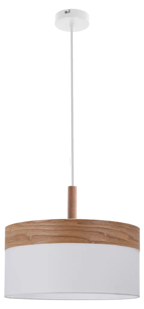 Suspension scandinave ORTO marron et blanc 60W, luminaire bois design