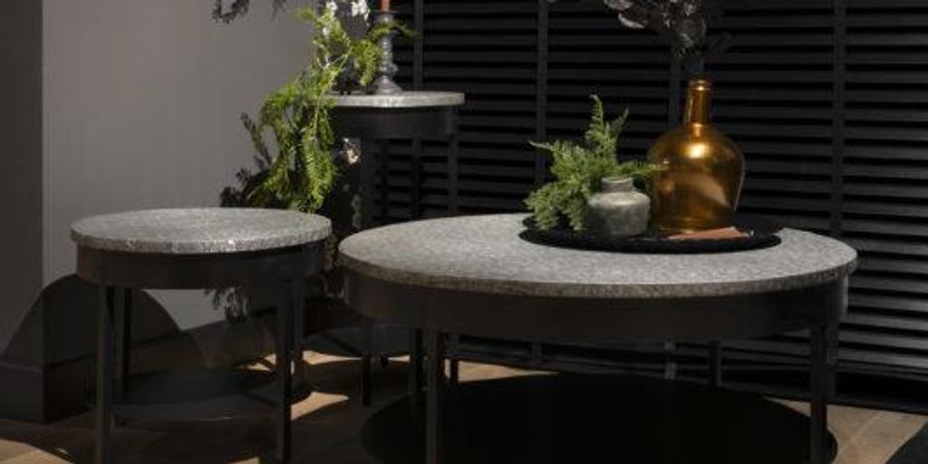 UrbanSofa Pflanzentisch Andalusia Silber rund 40 cm mit Unterlage